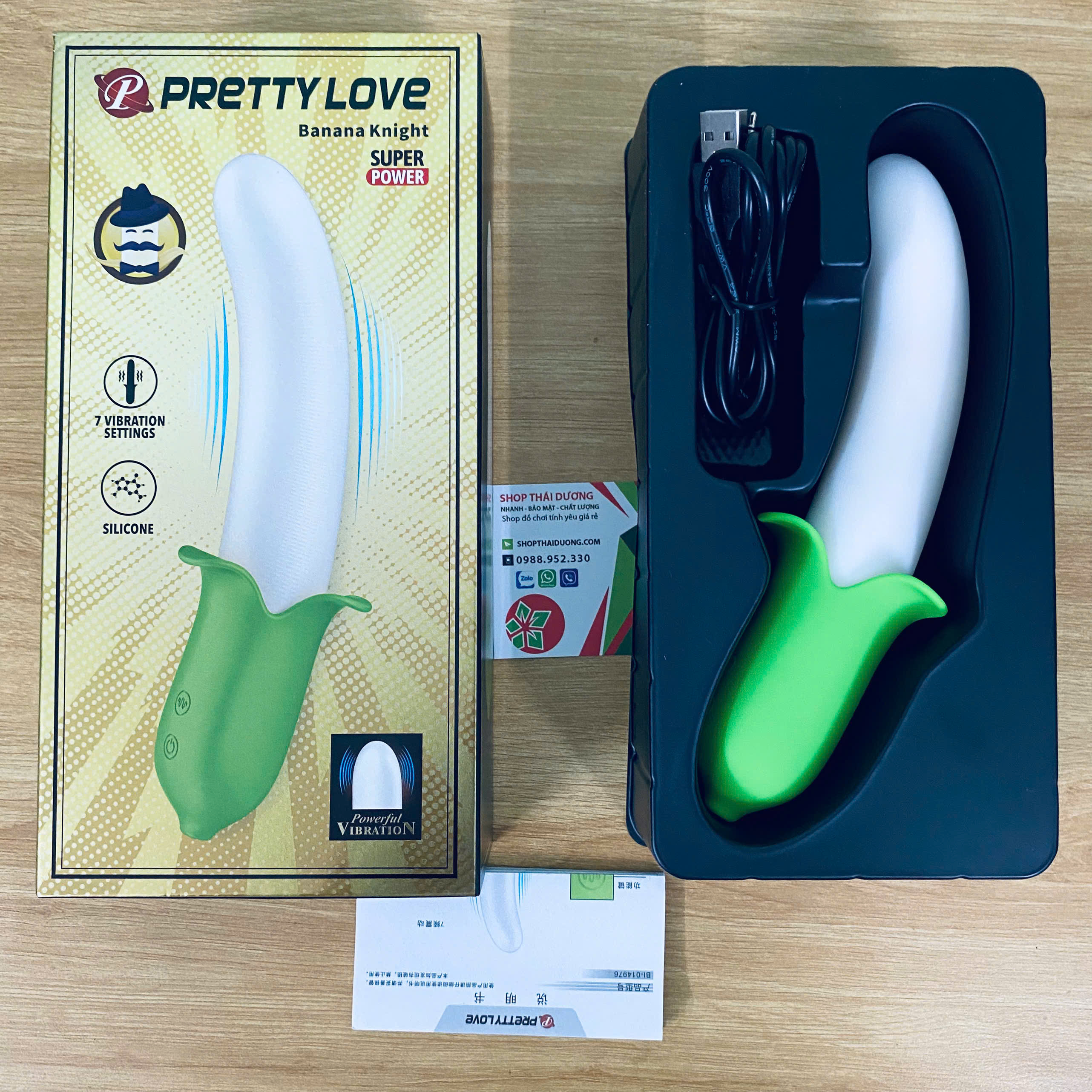 Pretty Love Banana Knight Dương Vật Giả Rung 7 Chế Độ Cao Cấp - shopthiendia.net