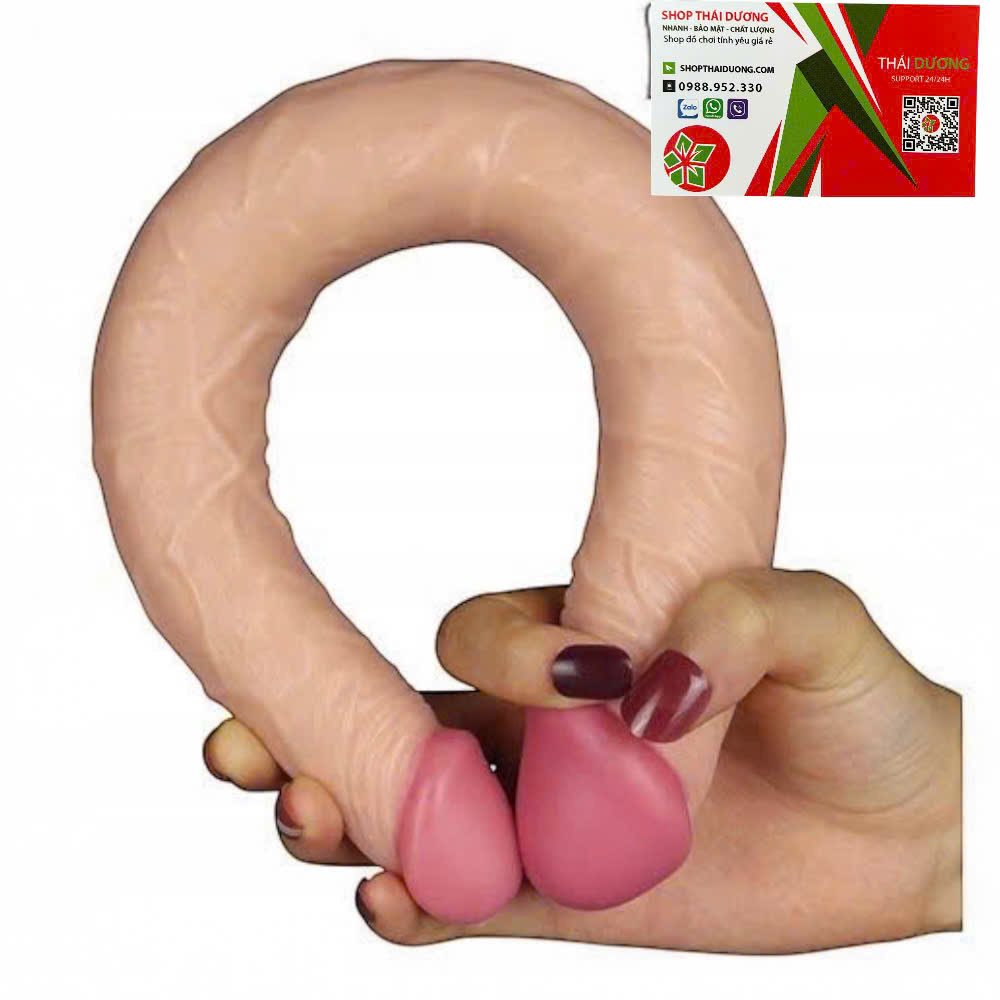 Lovetoy Phthalate-Free dương vật giả hai đầu siêu mềm uốn cong được
