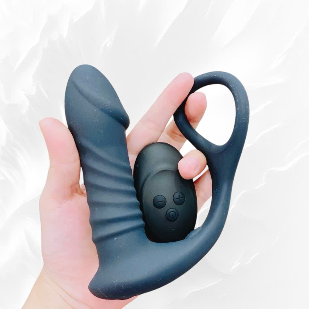 Trứng Rung Thụt Hậu Môn 10 Chế Độ Thụt Điều Khiển Từ Xa Coá Qoay Đeo  Silicon Cao Cấp