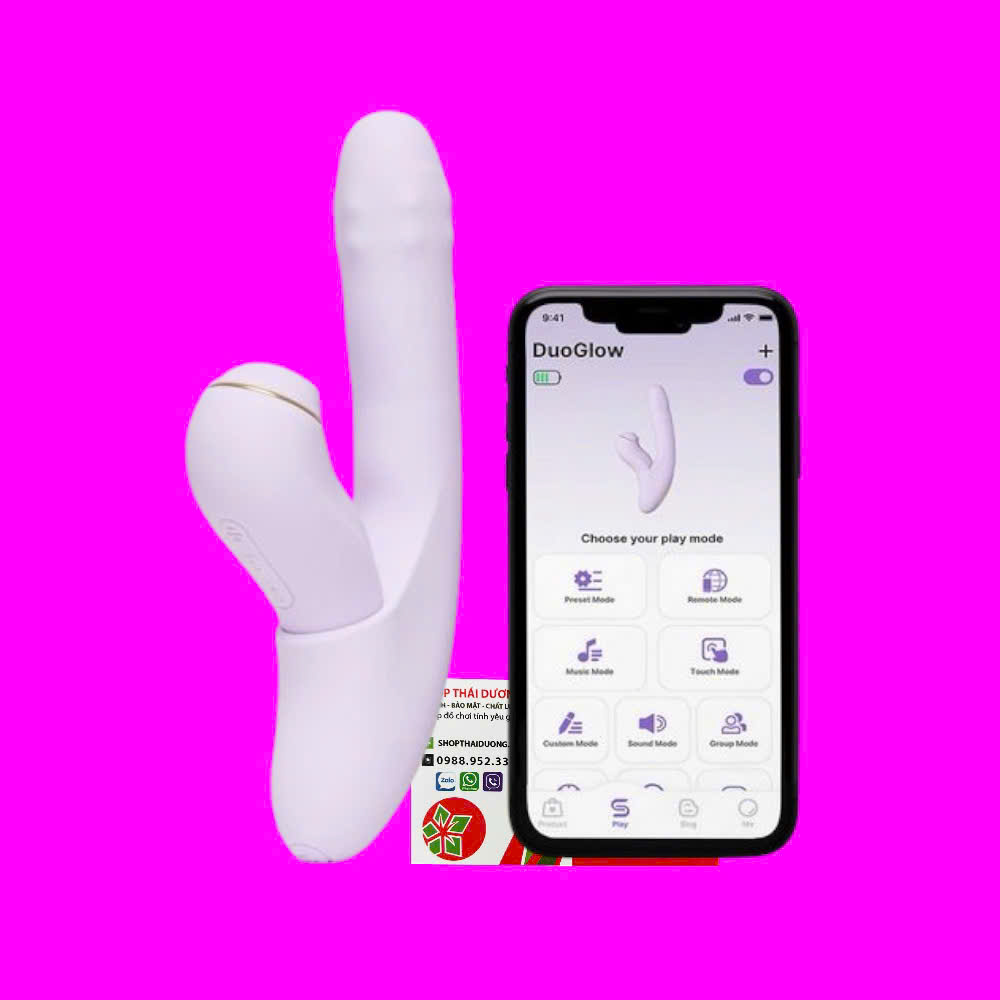 Svakom DuoGlow 5in1 Cao Cấp  Dương Vật Giả Rung Kết Hợp Massage Điểm G & Âm Vật Thông Minh