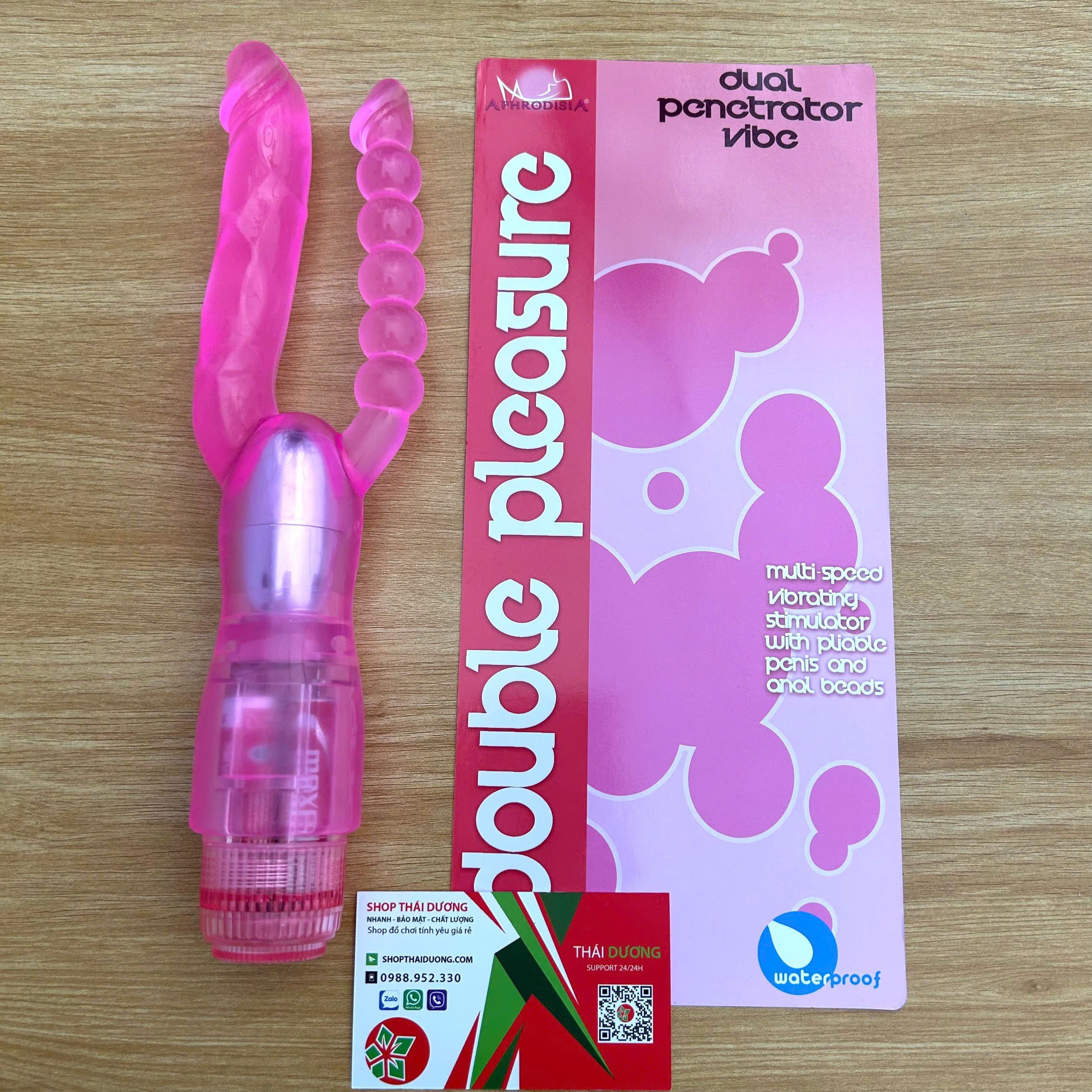 Dương Vật Giả Vibarating Double Dildo Rung Kép Kích Thích Cho Cả âm Đạo Và Hậu Môn