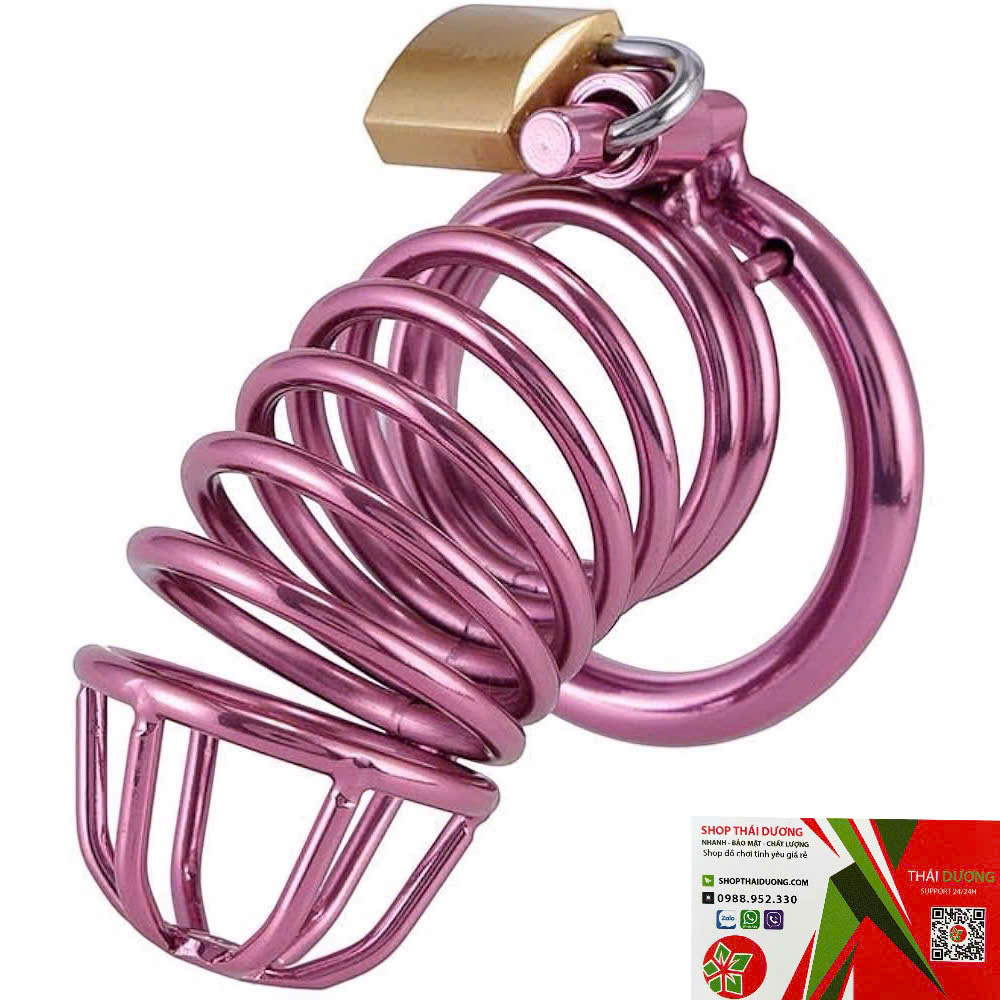 Khóa Dương Vật Thép Không Gỉ Màu Hồng Combo 3 Vòng Đeo Tiện Lợi