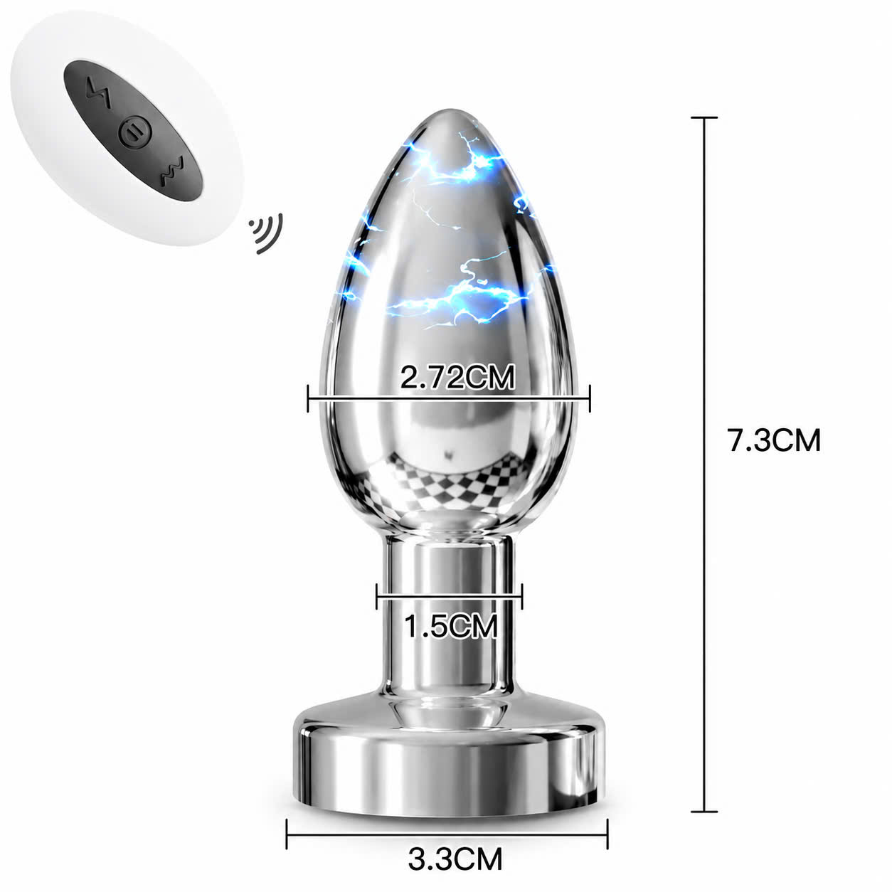 Anal Plug Inox Cao Cấp Rung Sốc Điện  Bản Remote Điều Khiển Từ Xa