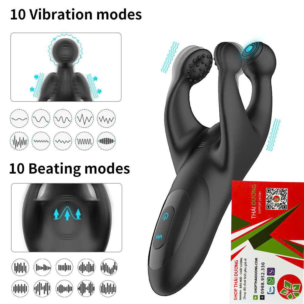 Máy massage kích thích dương vật và tinh hoàn Black Trident cho nam