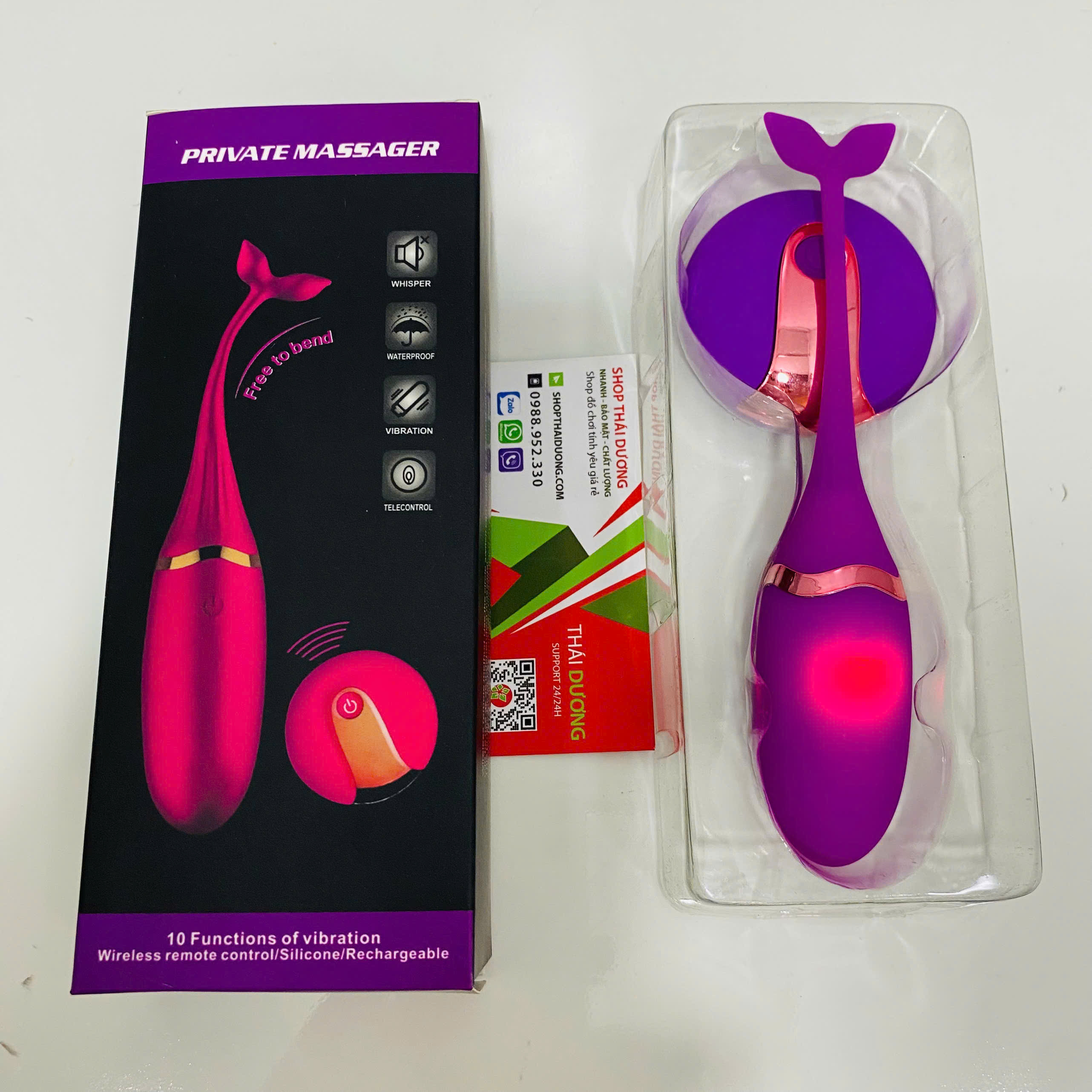 Trứng Rung Mini Đuôi Cá - 10 Chế Độ Rung, Điều Khiển Từ Xa, Kích Thích Mạnh