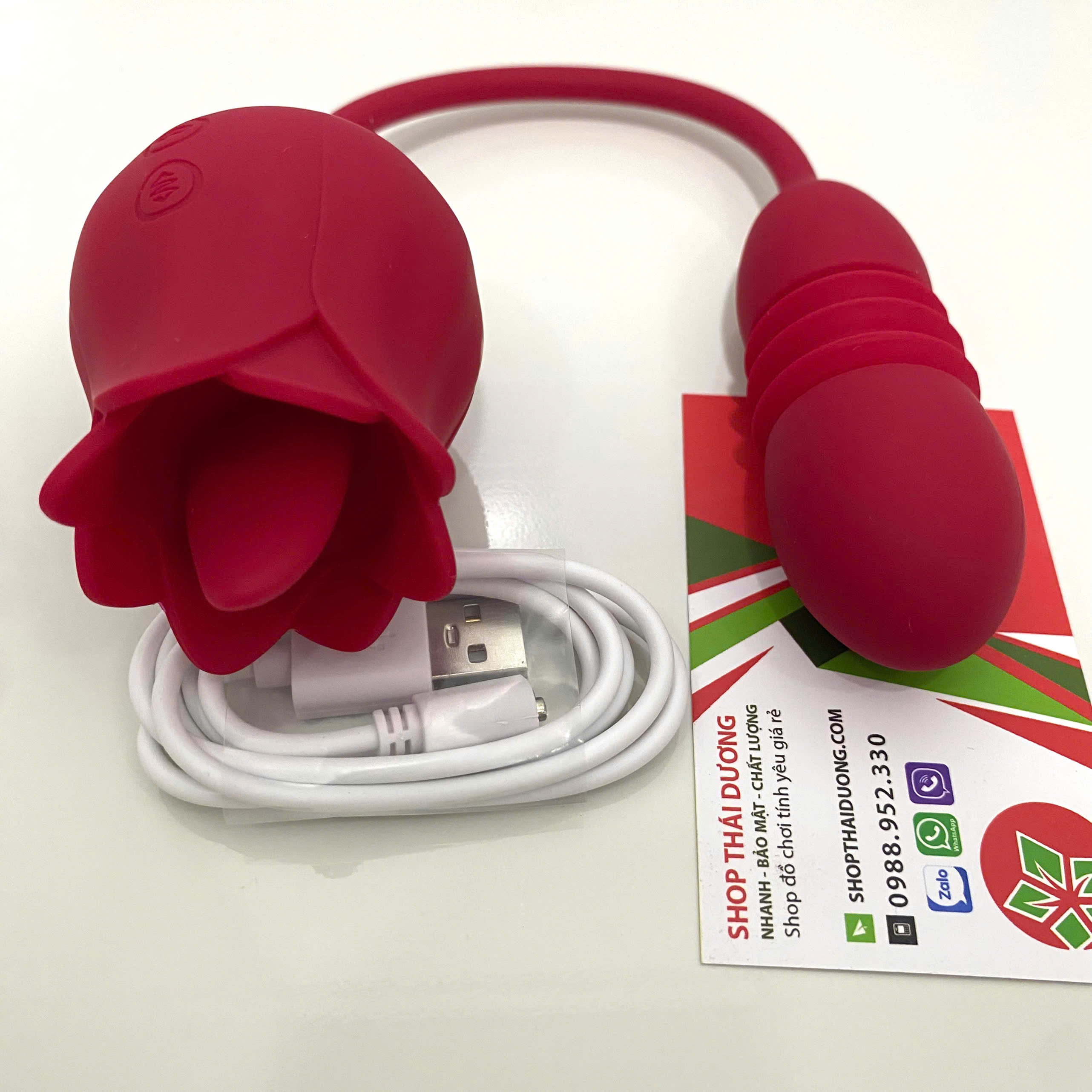 Máy Mát xa liếm Lưỡi 2 Đầu Kết Hợp Rung Thụt 7 Chế Độ Lưỡi Liếm Cho Nữ Thủ Dâm