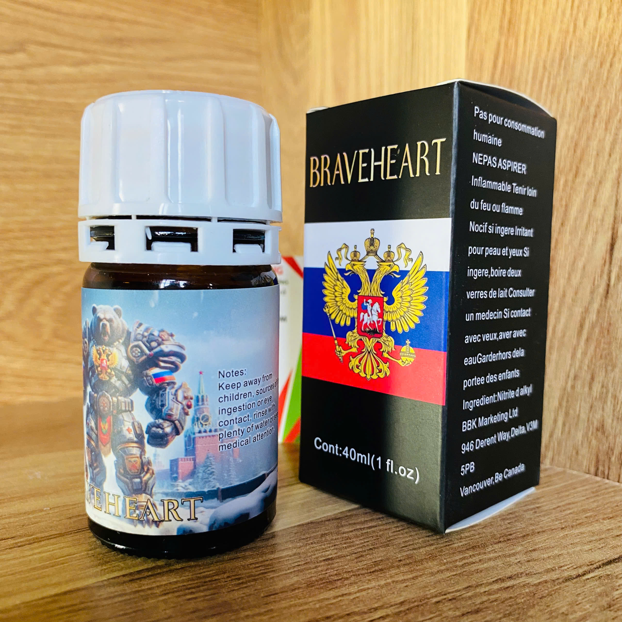 Popper Braveheart 40ml PWD – Tăng Hưng Phấn Cực Mạnh, Dùng Cho Top Bot Chuẩn Mỹ