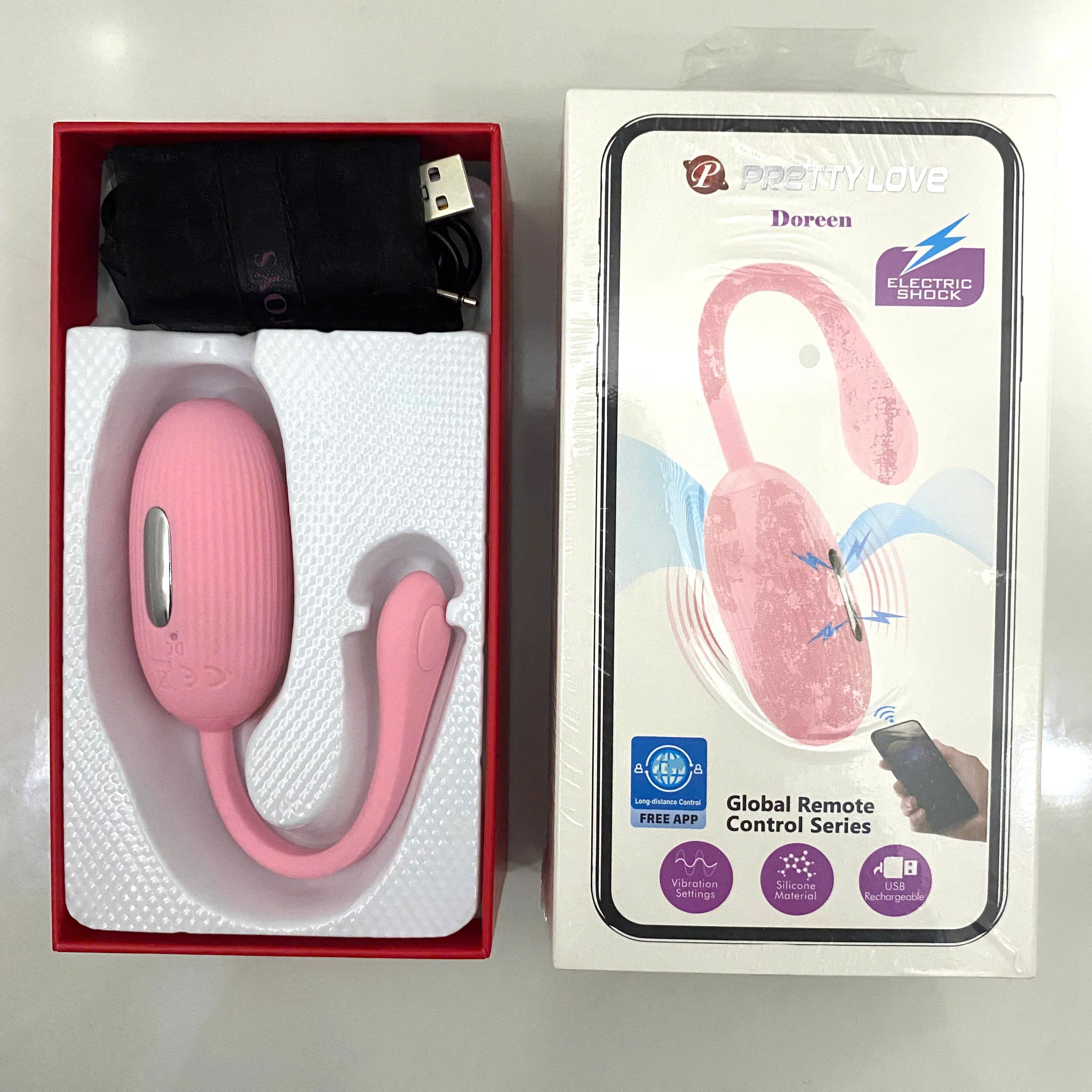 Trứng Rung Điều Khiển Bluetooth Pretty Love Doreen – Tăng Khoái Cảm Với Sốc Điện
