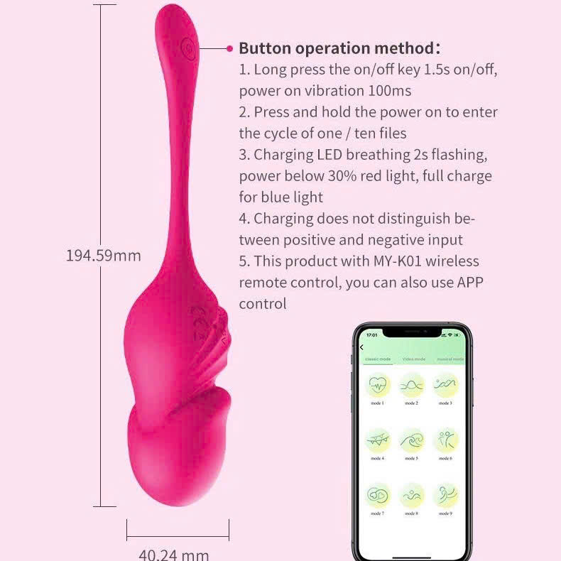 Trứng Rung Điều Khiển Bằng Điện Thoại Có Remote – 10 Chế Độ Rung, Kích Thích Cực Mạnh Cho Nữ