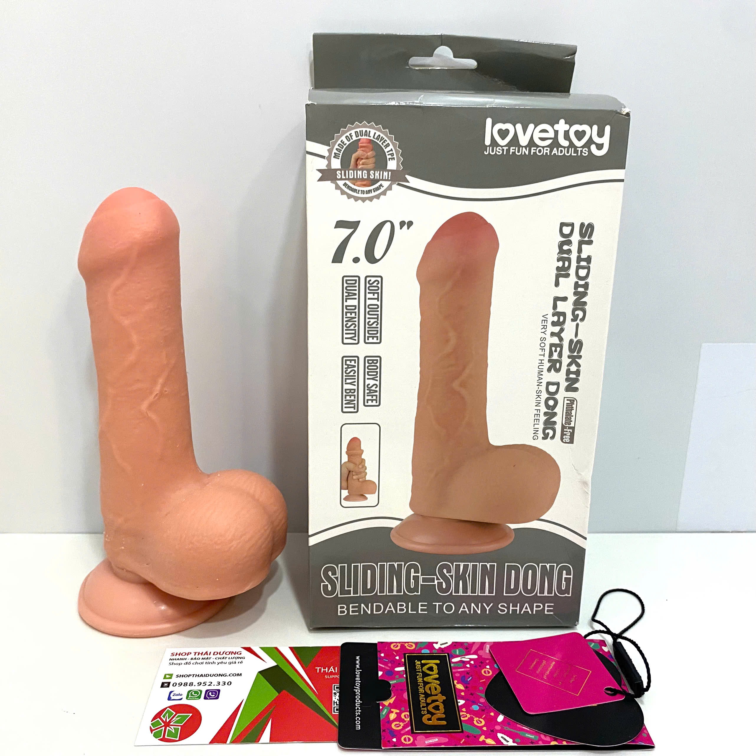 Bỏ Sỉ Dương Vật Giả Hít Tường Có Bìu 7.0 Inch – Đầu Nấm Khấc Rõ, Silicon Mềm Mại Như Thật