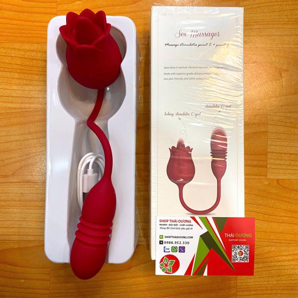 Máy Mát xa liếm Lưỡi 2 Đầu Kết Hợp Rung Thụt 7 Chế Độ Lưỡi Liếm Cho Nữ Thủ Dâm 