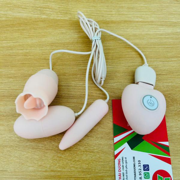 Trứng Rung Jiuuy 3in1 Cao Cấp – Tình Yêu Kết Hợp Lưỡi Liếm & 12 Chế Độ Rung Cực Sướng 