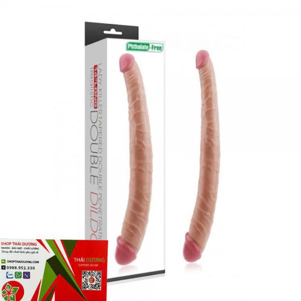 Lovetoy Phthalate-Free dương vật giả hai đầu siêu mềm uốn cong được 