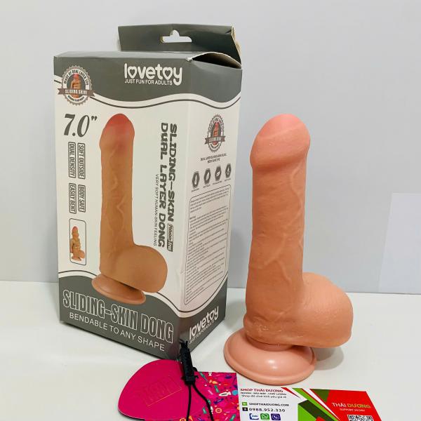 Bỏ Sỉ Dương Vật Giả Hít Tường Có Bìu 7.0 Inch – Đầu Nấm Khấc Rõ, Silicon Mềm Mại Như Thật 
