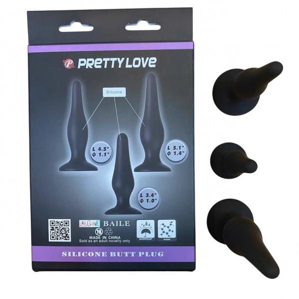 Pretty Love Bộ 3 Dụng Cụ Cắm Hậu Môn – Chất Liệu Silicon Mềm, Gắn Tường Tiện Dụng 