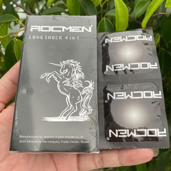 Bỏ sỉ Bao Cao Su Siêu Mỏng Có Gai kéo Dài Thời Gian ROCMEN 4 in 1 - Hộp 12 Cái Bcs  nhập khẩu 