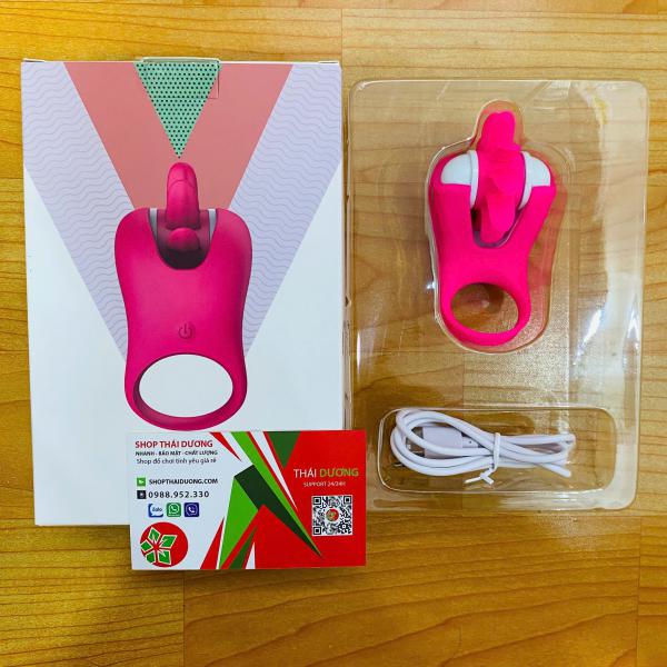 Vòng Rung Lưỡi Liếm Xoay 2 Trong 1 - Hỗ Trợ Nam Giới, Kích Thích Điểm G Cực Đỉnh 