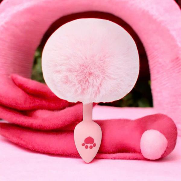 Sextoy Hậu Môn Đuôi Thỏ Dễ Thương – Thiết Kế Bàn Chân Mèo Màu Hồng, Silicon Mềm Mại 