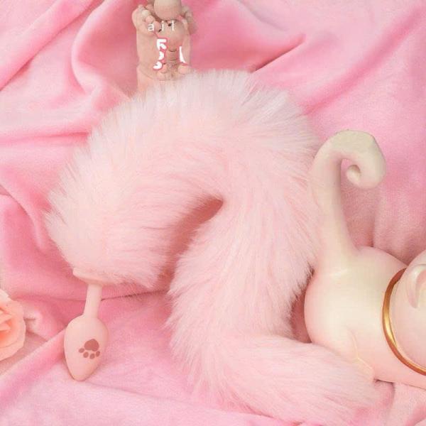 Sextoy Đuôi Cáo Cắm Hậu Môn – Hình Bàn Chân Mèo Dễ Thương, Màu Hồng, Silicon An Toàn 