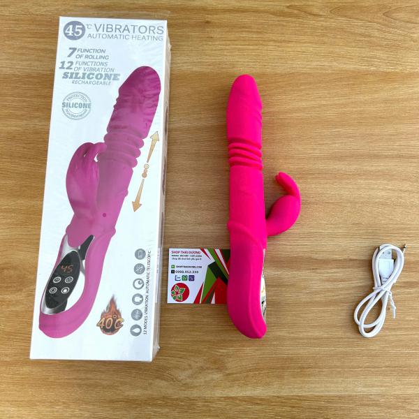 Dương Vật Giả Rabbit Vibrator Đa Năng  Rung Mạnh, Thụt Tự Động, Phát Nhiệt Ấm Nóng Cao Cấp 