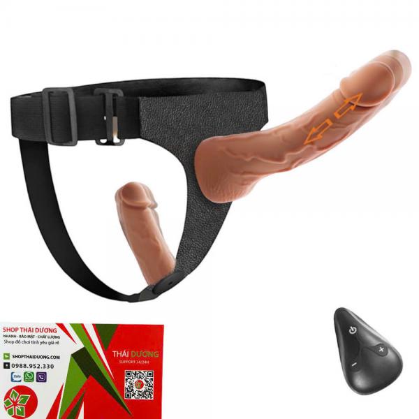 Dương Vật Giả 2 Đầu Yeain Double Wings  Có Đai Đeo & Remote Điều Khiển Từ Xa 