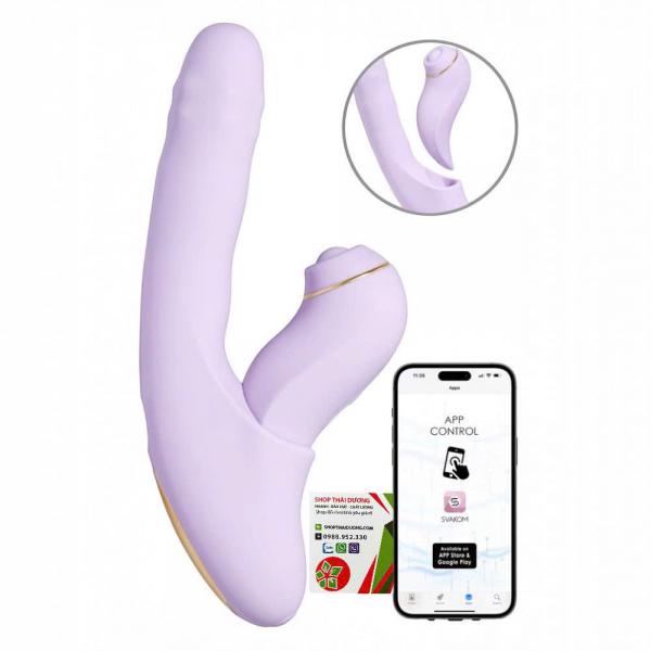 Svakom DuoGlow 5in1 Cao Cấp  Dương Vật Giả Rung Kết Hợp Massage Điểm G & Âm Vật Thông Minh 