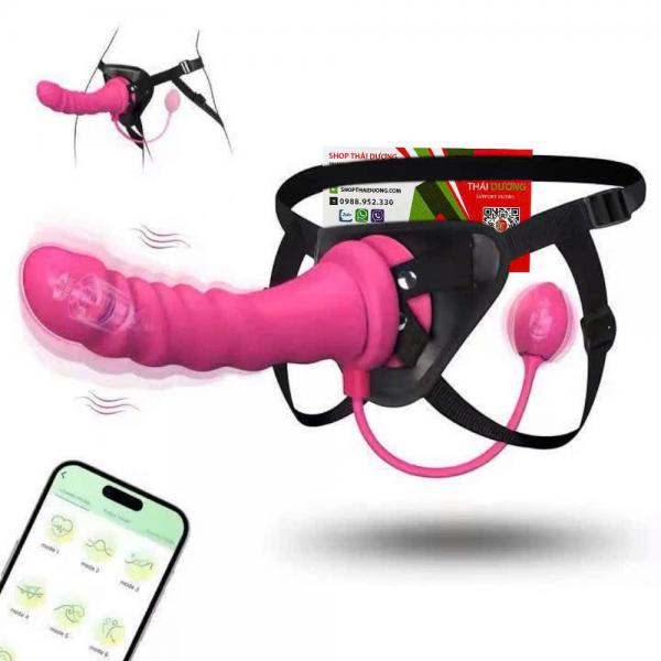 Dương Vật Giả Dây Đeo Cho Les Love Spouse  10 Chế Độ Rung, Kết Nối App Thông Minh 