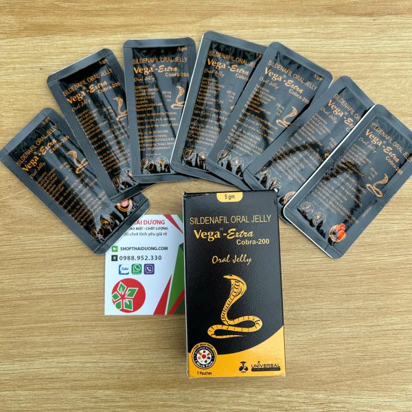 Vega-Extra Cobra 200mg – Thạch Uống Cấp Tốc Giúp Tăng Cương Cứng, Chống Xuất Tinh Sớm Cho Nam 