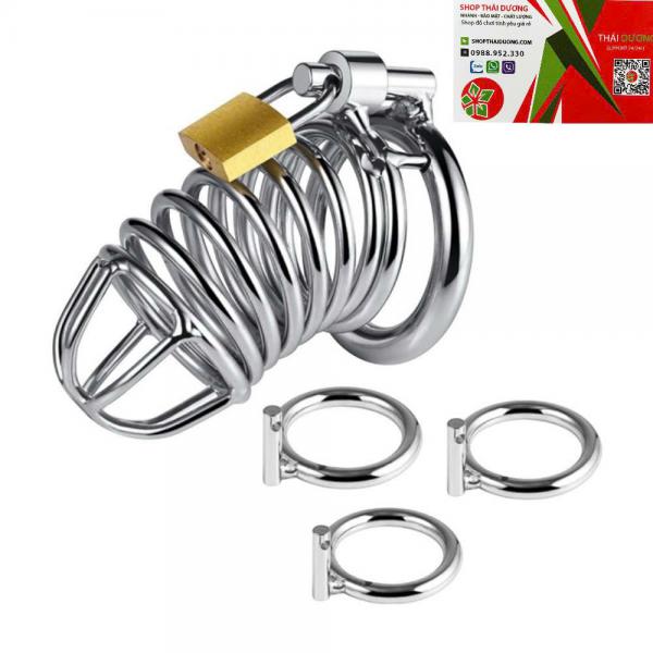 Lồng Khóa Dương Vật Thép Không Gỉ  Vòng Đeo Kiềm Chế Cho Nam 