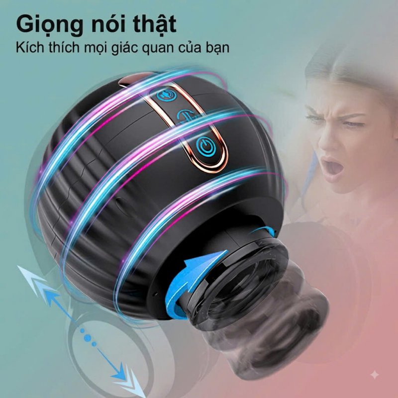 Cốc Thủ Dâm Tự Động Koharubi Ball – 8 Chế Độ Xoay Đẩy & Co Giãn 