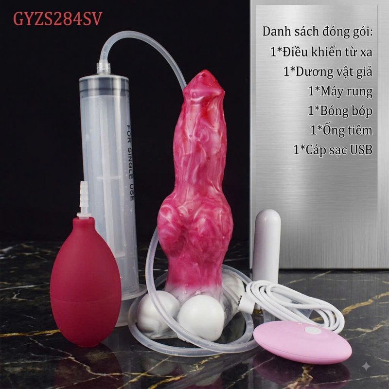 Dương Vật Giả  Chó YOGY  10 Chế Độ Rung Bắn Tinh, Điều Khiển Từ Xa 