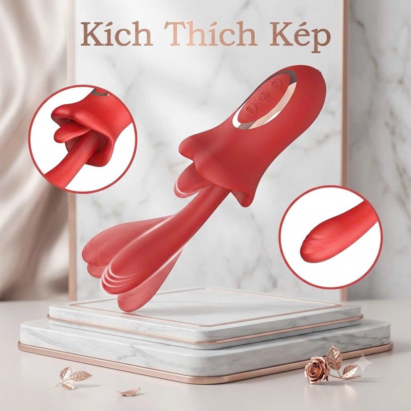 Máy Rung Điểm G 3 Trong 1 Rung Móc Lưỡi Liếm Cao Cấp 