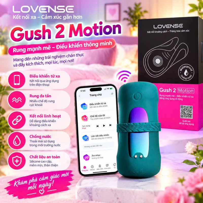 Máy Massage Cao Cấp Lovense Gush 2  Điều Khiển Từ Xa Qua App 